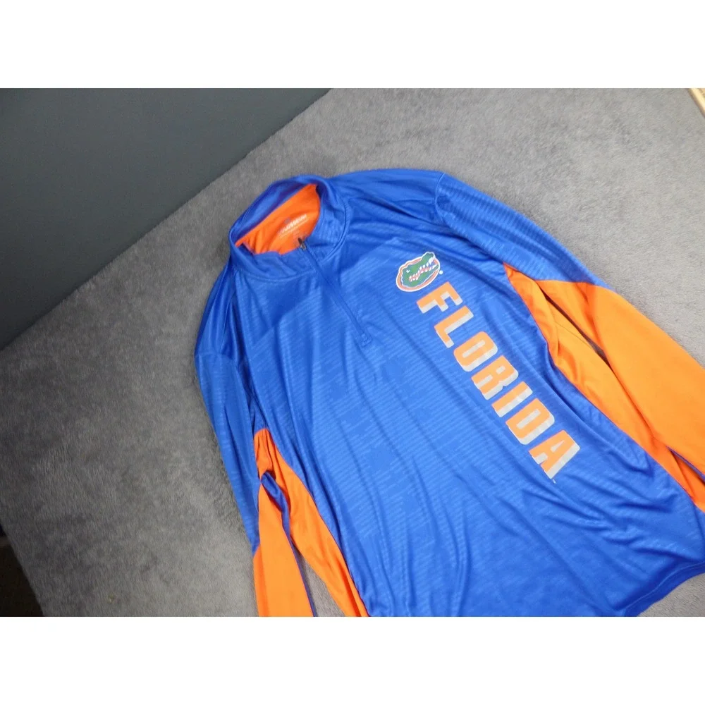 Florida Gators Mens 3XL Blue Orange Quarter Zip Pullover Shirt Colosseum